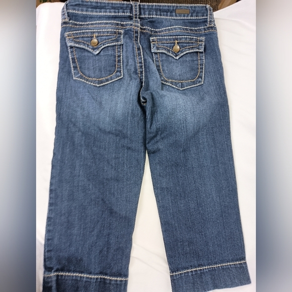 KUT FROM THE KLOTH Designer Natalie Cropped Dark Wash Blue Jeans-(#1,395) - Picture 5 of 9